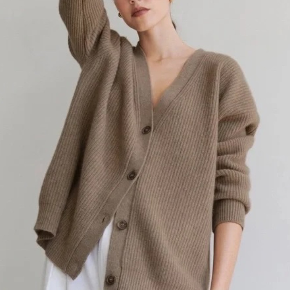 Jenni Kayne Cashmere Cocoon Cardigan in Undyed Stone